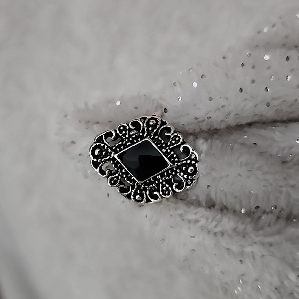 Black and Silver Plated Fashion Ring